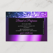 Classy Zwart Roze Paarse Sparkle Glitter Diamonds Visitekaartje (Achterkant)