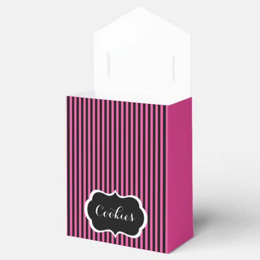 Classy Zwart, Roze & Witte Favorietendoos Bedankdoosjes (Geopend)