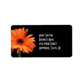 Classy Zwart & Sinaasappel Gerbera Daisy Etiket (Voorkant)
