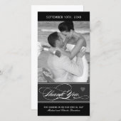 Classy zwart-wit bedankfotokaart (4x8) bedankkaart (Voorkant / Achterkant)