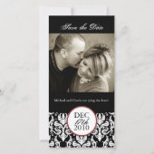 Classy zwart-wit Bewaar de datum fotokaart Save The Date (Voorkant)