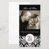 Classy zwart-wit Bewaar de datum fotokaart Save The Date (Voorkant / Achterkant)