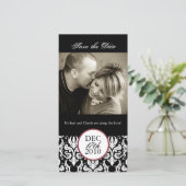 Classy zwart-wit Bewaar de datum fotokaart Save The Date (Staand voorkant)