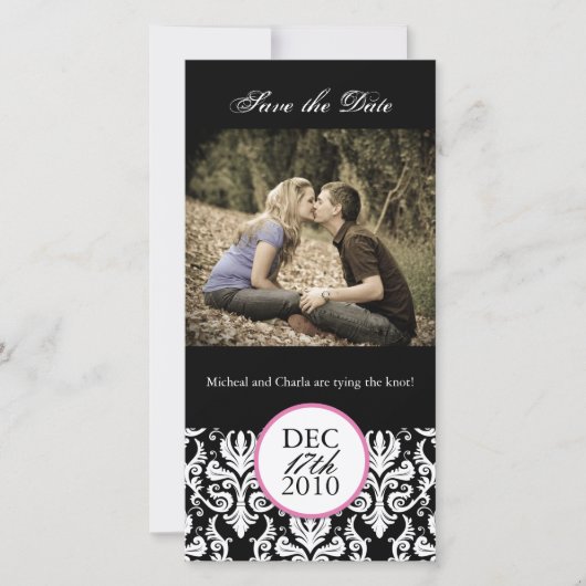 Classy zwart-wit Bewaar de datum fotokaart Save The Date (Voorkant)