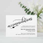 Classy zwart & wit bruiloft accommodatie Kaart (Staand voorkant)