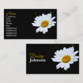 Classy zwart-wit Daisy Visitekaartjes (Voorkant / Achterkant)