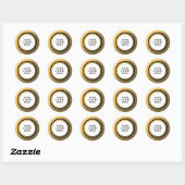 Classy zwart wit en goud uw Logo branded Ronde Sticker (Vel)