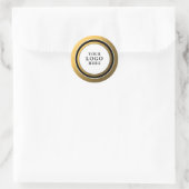 Classy zwart wit en goud uw Logo branded Ronde Sticker (Tas)
