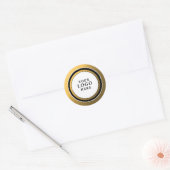 Classy zwart wit en goud uw Logo branded Ronde Sticker (Envelop)
