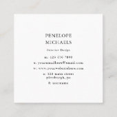 Classy zwart-wit geometrisch vierkante visitekaartje (Achterkant)