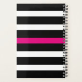 Classy zwart-wit geometrische strepen planner (Achterkant)