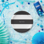 Classy zwart-wit gestreept papier Bord (Feest)