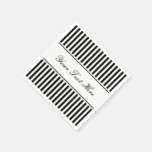 Classy zwart-wit gestreepte servetten voor bruilof (Hoek)