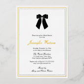 Classy Zwart Wit Goud Oud Geld Vrijgezellenfeest Folie Uitnodiging (Voorkant)