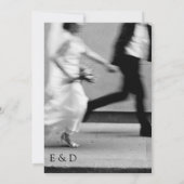 Classy zwart-wit huwelijksuitnodiging kaart (Achterkant)