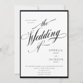 Classy zwart-wit huwelijksuitnodiging kaart (Voorkant)