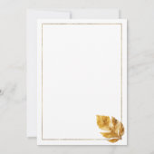 Classy zwart wit ivoor goud pioen bloemenbruiloft kaart (Achterkant)