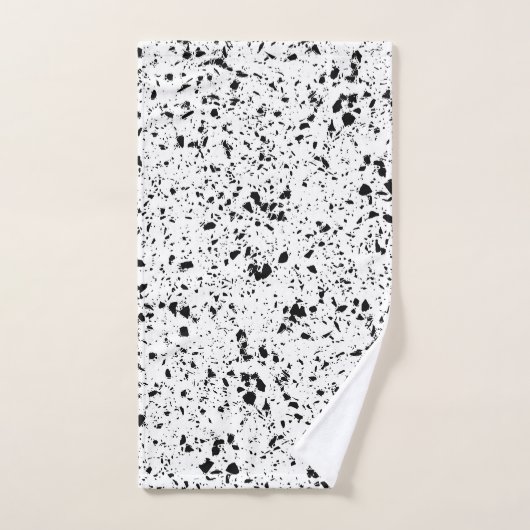 Classy Zwart Wit Marmer Terrazzo Bad Handdoek (Handdoek)
