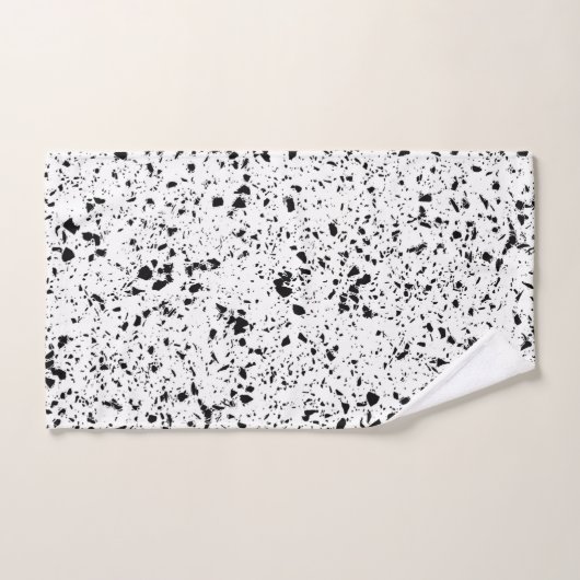 Classy Zwart Wit Marmer Terrazzo Bad Handdoek (Handdoek)