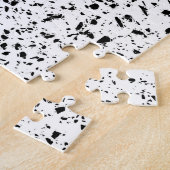 Classy Zwart Wit Marmer Terrazzo Legpuzzel (Zijkant)
