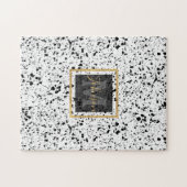 Classy Zwart Wit Marmer Terrazzo Legpuzzel (Horizontaal)