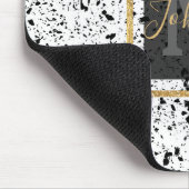 Classy Zwart Wit Marmer Terrazzo Muismat (Hoek)