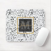 Classy Zwart Wit Marmer Terrazzo Muismat (Met muis)