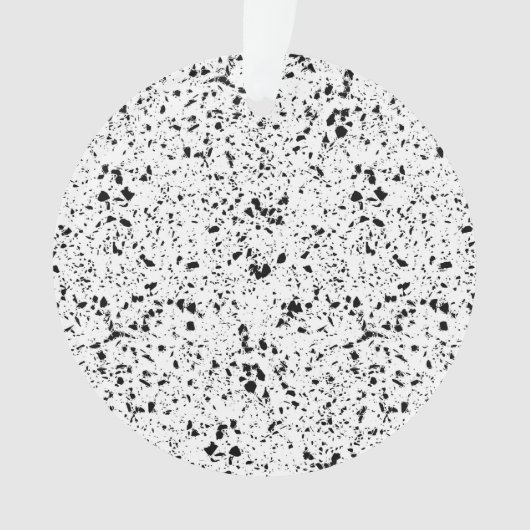 Classy Zwart Wit Marmer Terrazzo Ornament (voorkant)