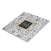 Classy Zwart Wit Marmer Terrazzo Tegeltje (Zijkant)