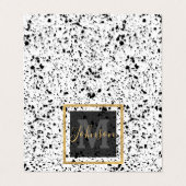 Classy Zwart Wit Marmer Terrazzo Visitekaartje (Buitenkant ongevouwen)