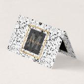 Classy Zwart Wit Marmer Terrazzo Visitekaartje (Voorkant)