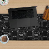 Classy Zwart Wit Retro Computer Circuit Board Bureaumat