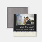 Classy Zwart-wit Save the Date Magneet (Voorkant / Achterkant)
