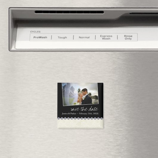 Classy Zwart-wit Save the Date Magneet (Insitu (Vaatwasser))