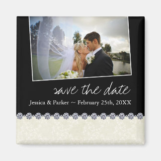 Classy Zwart-wit Save the Date Magneet