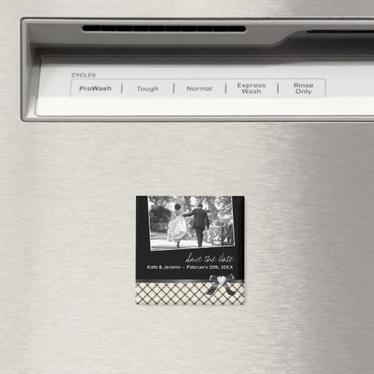 Classy Zwart-wit Save the Date Magneet (Insitu (Vaatwasser))