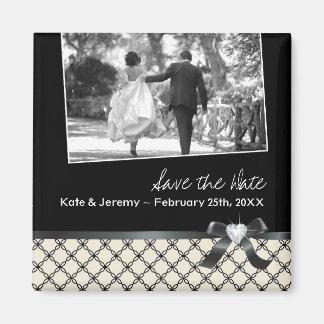 Classy Zwart-wit Save the Date Magneet