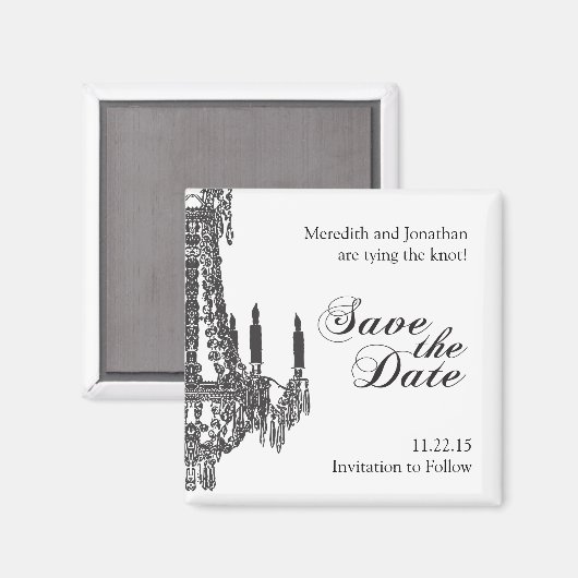 Classy Zwart-wit Save the Date Magnet (Voorkant / Achterkant)