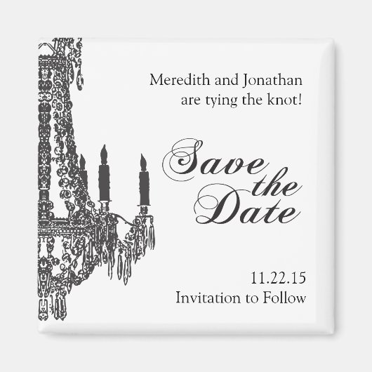 Classy Zwart-wit Save the Date Magnet (Voorkant)