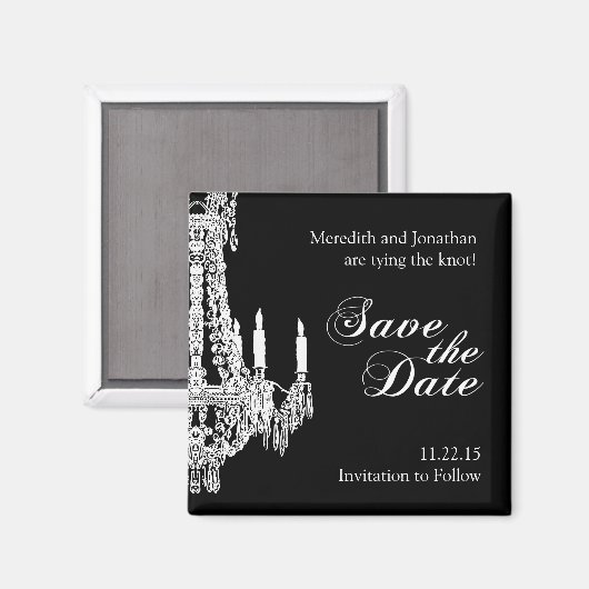 Classy Zwart-wit Save the Date Magnet (Voorkant / Achterkant)