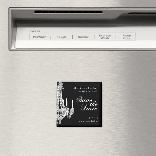 Classy Zwart-wit Save the Date Magnet (Insitu (Vaatwasser))