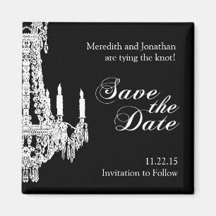 Classy Zwart-wit Save the Date Magnet