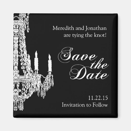 Classy Zwart-wit Save the Date Magnet (Voorkant)
