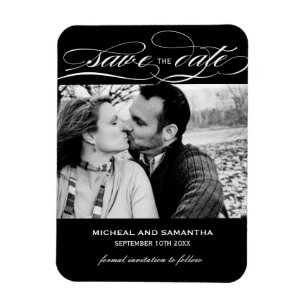 Classy Zwart-wit Save the Date Magnets Magneet