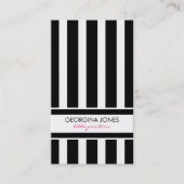 Classy zwart-wit strepen patroon visitekaartje (Voorkant)