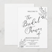 Classy zwart-wit Vrijgezellenfeest Kaart (Voorkant / Achterkant)