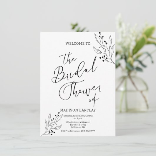 Classy zwart-wit Vrijgezellenfeest Kaart (Staand voorkant)