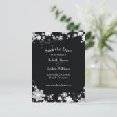 Classy Zwart + Wit Winter Bruiloft Save the Date Aankondigingskaart (Staand voorkant)
