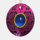 CLASSYBLACK PINK PAARSE FUCHSIA DAMASK GEM KERAMISCH ORNAMENT (Links)