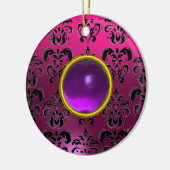 CLASSYBLACK PINK PAARSE FUCHSIA DAMASK GEM KERAMISCH ORNAMENT (Links)